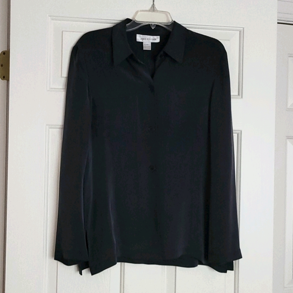 Navy silk jacket